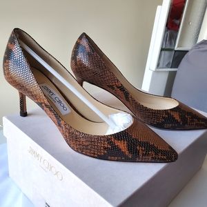 JIMMY CHOO Romy 60 Python Print Leather Pumps In Snake Print